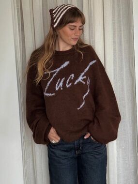 Coco Maisonette x Afternoon Knitwear Lucky brown sweater